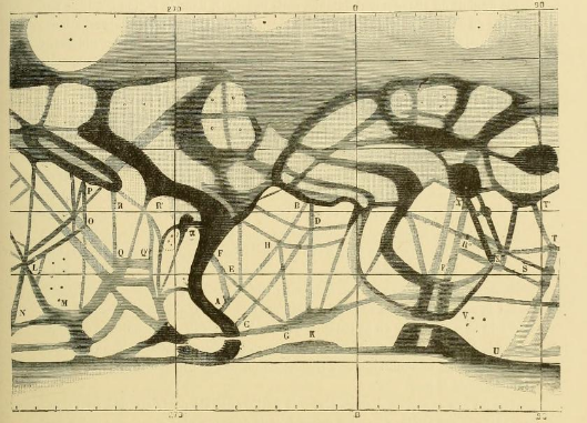 Perrotin et Thollon, carte de canaux de mars, 1886